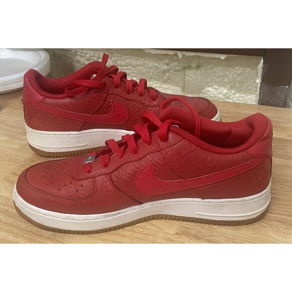 Nike Air Force 1 Low University Red Gum White Youth Boy's 7 Model # 596728-611 - Picture 6 of 15